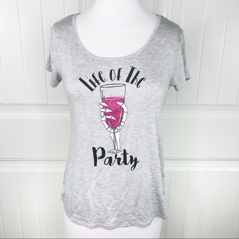 Eyeshadow Gray Halloween Tee Top Party Champagne - Picture 2 of 6
